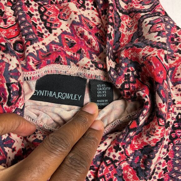 Cynthia Rowley Boho Tribal Print Stretch Knit Maxi Skirt Festival Pull On XS - Picture 6 of 9